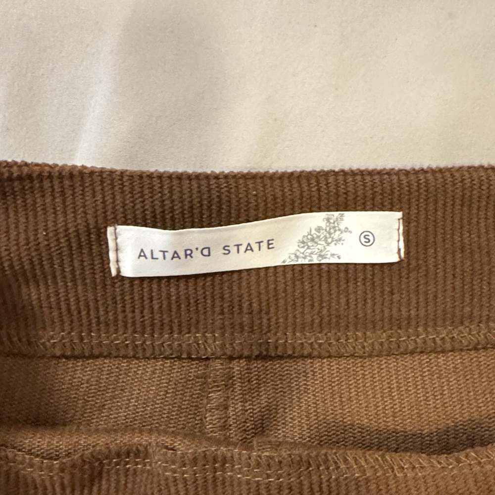 Altar'd State Chocolate Brown Corduroy Skort - Picture 2 of 3